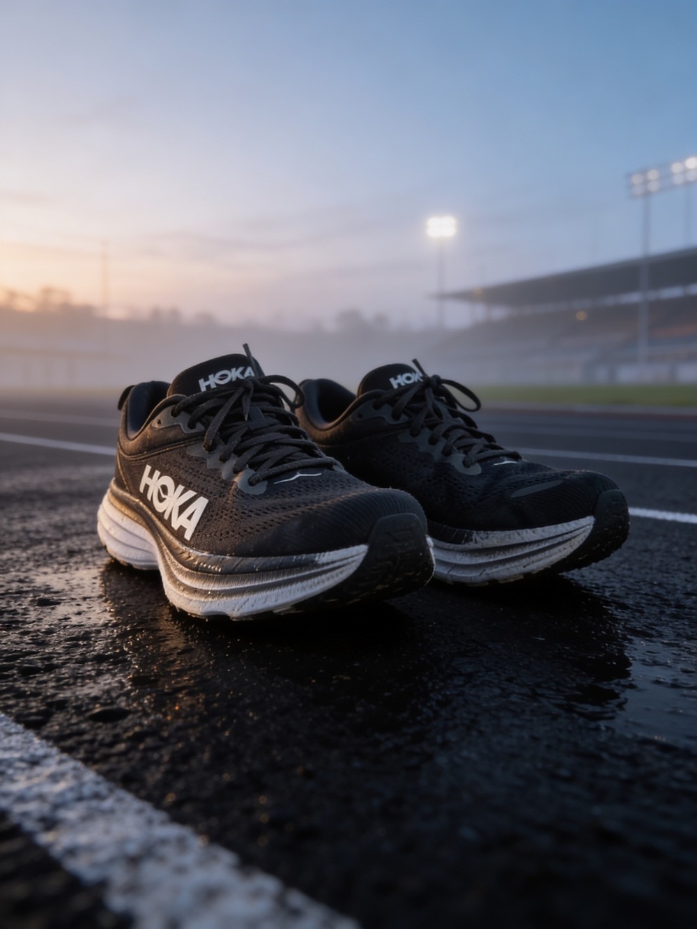Hoka Women's Black and White Athletic Running Shoes